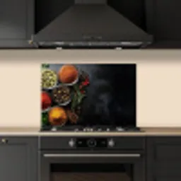 Glazen - Bakjes - Blaadjes - Kruiden keuken achterwand spatscherm klein -sfeer1