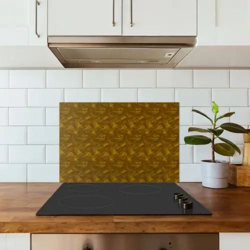 Goud - Vogels - Patroon keuken achterwand spatscherm klein 900 -sfeer2