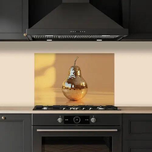 Goud - Disco - Glitter - Peer keuken achterwand spatscherm klein -sfeer1