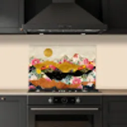 Goud - Bloemen - Print - Abstract - Landschap - Patronen keuken achterwand spatscherm klein -sfeer1
