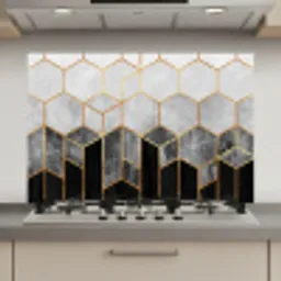 Goud - Hexagon - Chic - Patronen - Luxe keuken achterwand spatscherm klein -3d_website