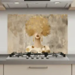 Goud - Portret - Vrouw keuken achterwand spatscherm klein -3d_website