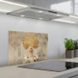 Goud - Portret - Vrouw keuken achterwand spatscherm klein -3d_schuin