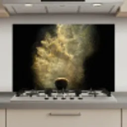 Goud poeder op een zwarte achtergrond keuken achterwand spatscherm klein -3d_website