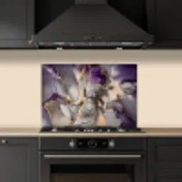 Goud - Paars - Marmer keuken achterwand spatscherm klein -sfeer1