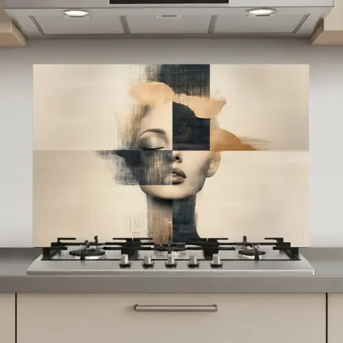 Goud - Vrouw - Rechthoeken keuken achterwand spatscherm klein -3d_website