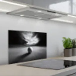 Golfbal - Wazig - Zwart keuken achterwand spatscherm klein -3d_schuin
