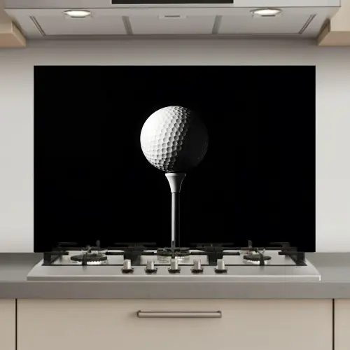 Golfbal - Minimalistisch - Wit keuken achterwand spatscherm klein -3d_website
