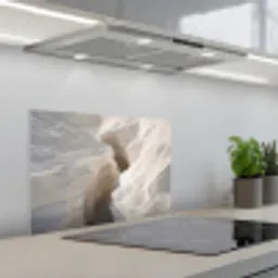 Kloof - Wit - Sneeuw keuken achterwand spatscherm klein -3d_schuin