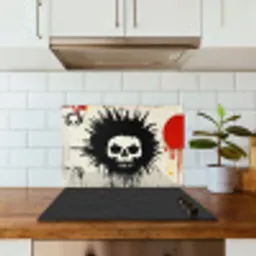 Graffiti - Schedel - Abstract - Rood keuken achterwand spatscherm klein -sfeer2