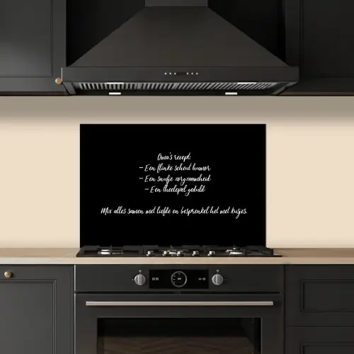 Oma's recept - Koken - Quotes - Spreuken - Oma keuken achterwand spatscherm klein -sfeer1