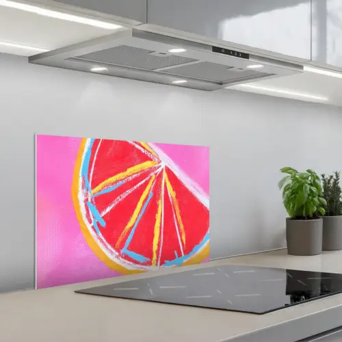 Grapefruit - Geschilderd - Roze - Strepen keuken achterwand spatscherm klein -3d_schuin