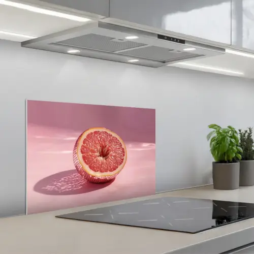 Grapefruit - Roze - Disco - Shiny keuken achterwand spatscherm klein -3d_schuin