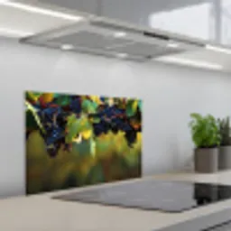 Druiven - Wijn - Natuur - Groen keuken achterwand spatscherm klein -3d_schuin