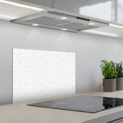 Grafisch - Patroon - Modern - Hexagon keuken achterwand spatscherm klein 900 -3d_schuin