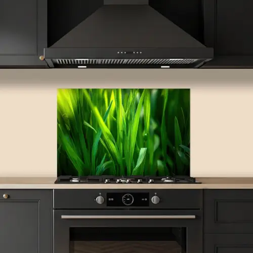 Grassprieten - Lichtinval - Groen keuken achterwand spatscherm klein -sfeer1