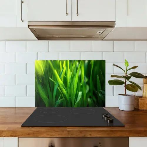 Grassprieten - Lichtinval - Groen keuken achterwand spatscherm klein -sfeer2
