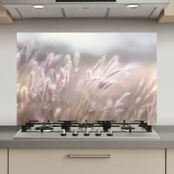 Graspluimen - Wind - Beige - Mistig keuken achterwand spatscherm klein -3d_website