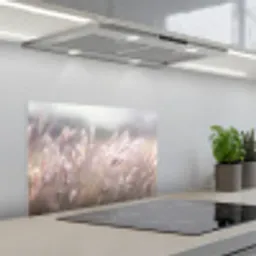 Graspluimen - Wind - Beige - Mistig keuken achterwand spatscherm klein -3d_schuin