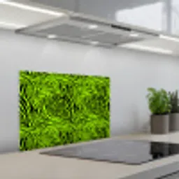 Groen - Zwart - Zebra keuken achterwand spatscherm klein 900 -3d_schuin