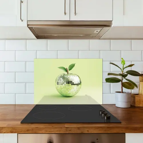 Groen - Disco - Decoratie - Appel keuken achterwand spatscherm klein -sfeer2