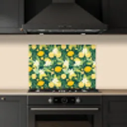 Groen - Bloemen - Citroenpartjes keuken achterwand spatscherm klein 900 -sfeer1
