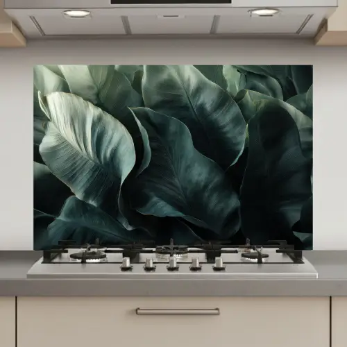 Groen - Bladeren - Glad - Nerven keuken achterwand spatscherm klein -3d_website