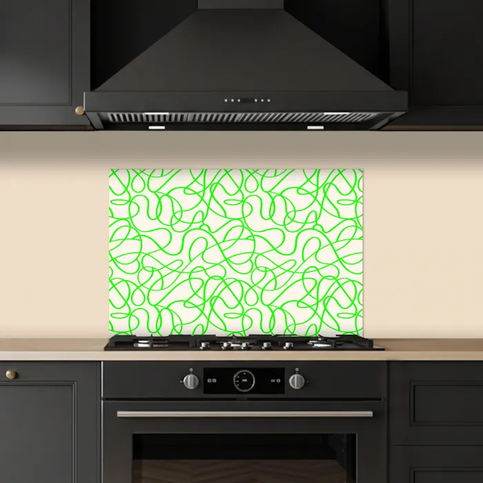Groen - Lijnen - Abstract - Neon keuken achterwand spatscherm klein 900 -sfeer1