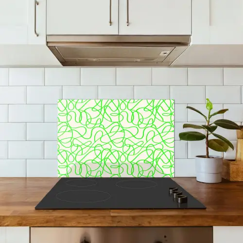 Groen - Lijnen - Abstract - Neon keuken achterwand spatscherm klein 900 -sfeer2
