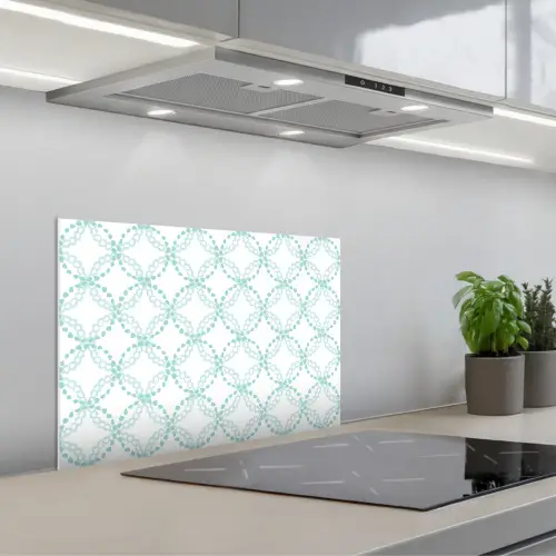 Groen - Patroon - Vormen keuken achterwand spatscherm klein 900 -3d_schuin