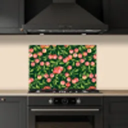 Groen - Rood - Kersen - Bladeren keuken achterwand spatscherm klein 900 -sfeer1