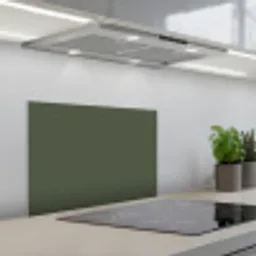 Groen - Effen kleur - Olijfgroen keuken achterwand spatscherm klein 900 -3d_schuin