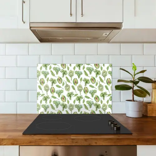 Groene - Groente - Broccoli - Artisjokken keuken achterwand spatscherm klein 900 -sfeer2