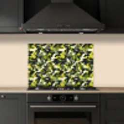 Groen - Geel - Camouflage - Patroon keuken achterwand spatscherm klein 900 -sfeer1