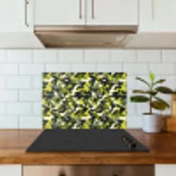 Groen - Geel - Camouflage - Patroon keuken achterwand spatscherm klein 900 -sfeer2
