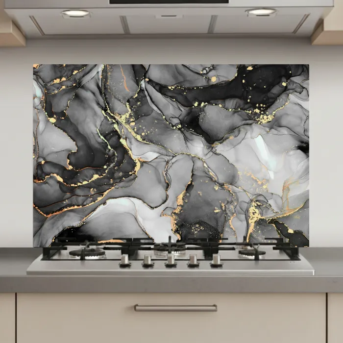 Grijs - Luxe - Goud - Marmer keuken achterwand spatscherm klein -3d_website