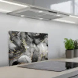 Grijs - Luxe  - Goud - Marmer keuken achterwand spatscherm klein -3d_schuin
