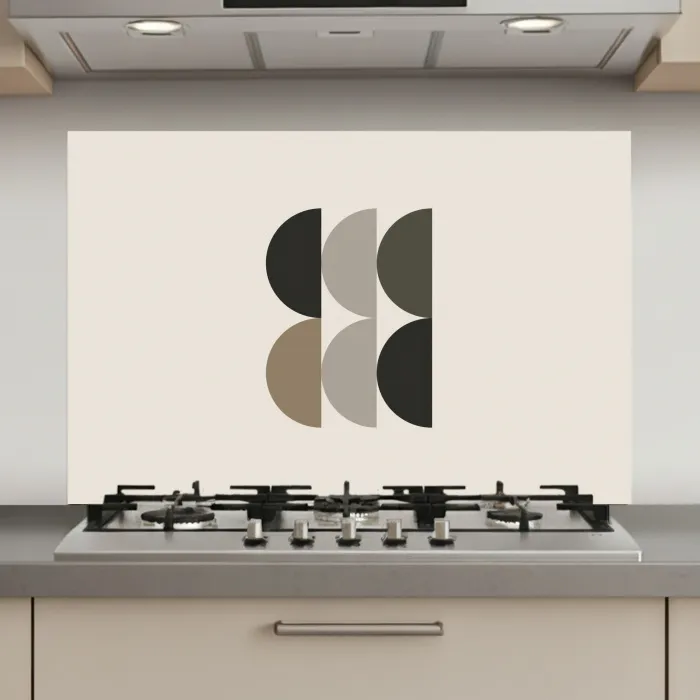 Halve cirkels - Aardetinten - Grafisch keuken achterwand spatscherm klein -3d_website
