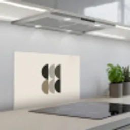 Halve cirkels - Aardetinten - Grafisch keuken achterwand spatscherm klein -3d_schuin