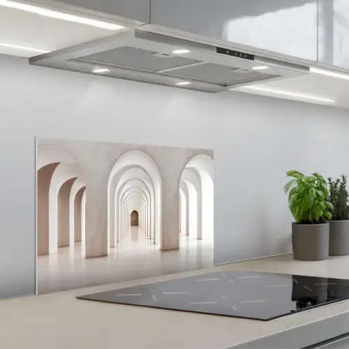 Hal - Bogen - Symmetrisch - Modern keuken achterwand spatscherm klein -3d_schuin
