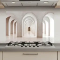 Hal - Bogen - Symmetrisch - Modern keuken achterwand spatscherm klein -3d_website