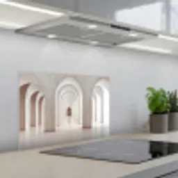 Hal - Bogen - Symmetrisch - Modern keuken achterwand spatscherm klein -3d_schuin