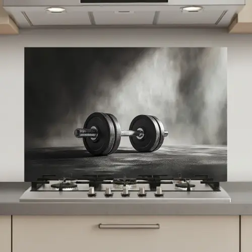 Halter - Gewichten - Zwart keuken achterwand spatscherm klein -3d_website