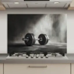Halter - Gewichten - Zwart keuken achterwand spatscherm klein -3d_website