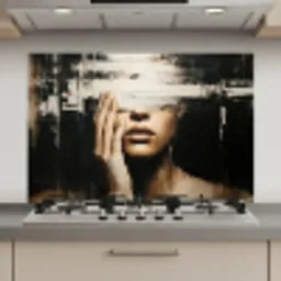 Hand - Gezicht - Strepen - Abstract keuken achterwand spatscherm klein -3d_website
