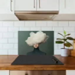 Hoed - Vrouw - Beige keuken achterwand spatscherm klein -sfeer2