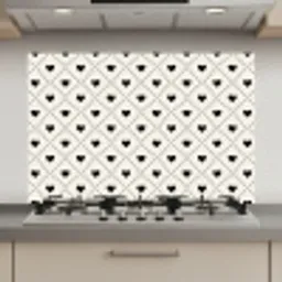 Hart - Vierhoek - Wit - Zwart keuken achterwand spatscherm klein 900 -3d_website