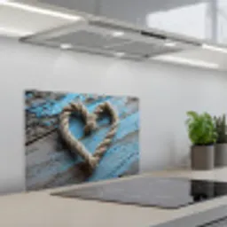 Hart - Touw - Hout - Rustiek keuken achterwand spatscherm klein -3d_schuin