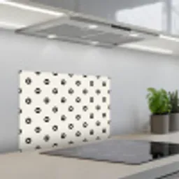 Hart - Rond - Wit - Zwart keuken achterwand spatscherm klein 900 -3d_schuin