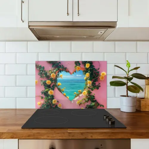Hart - Zee - Muur keuken achterwand spatscherm klein -sfeer2